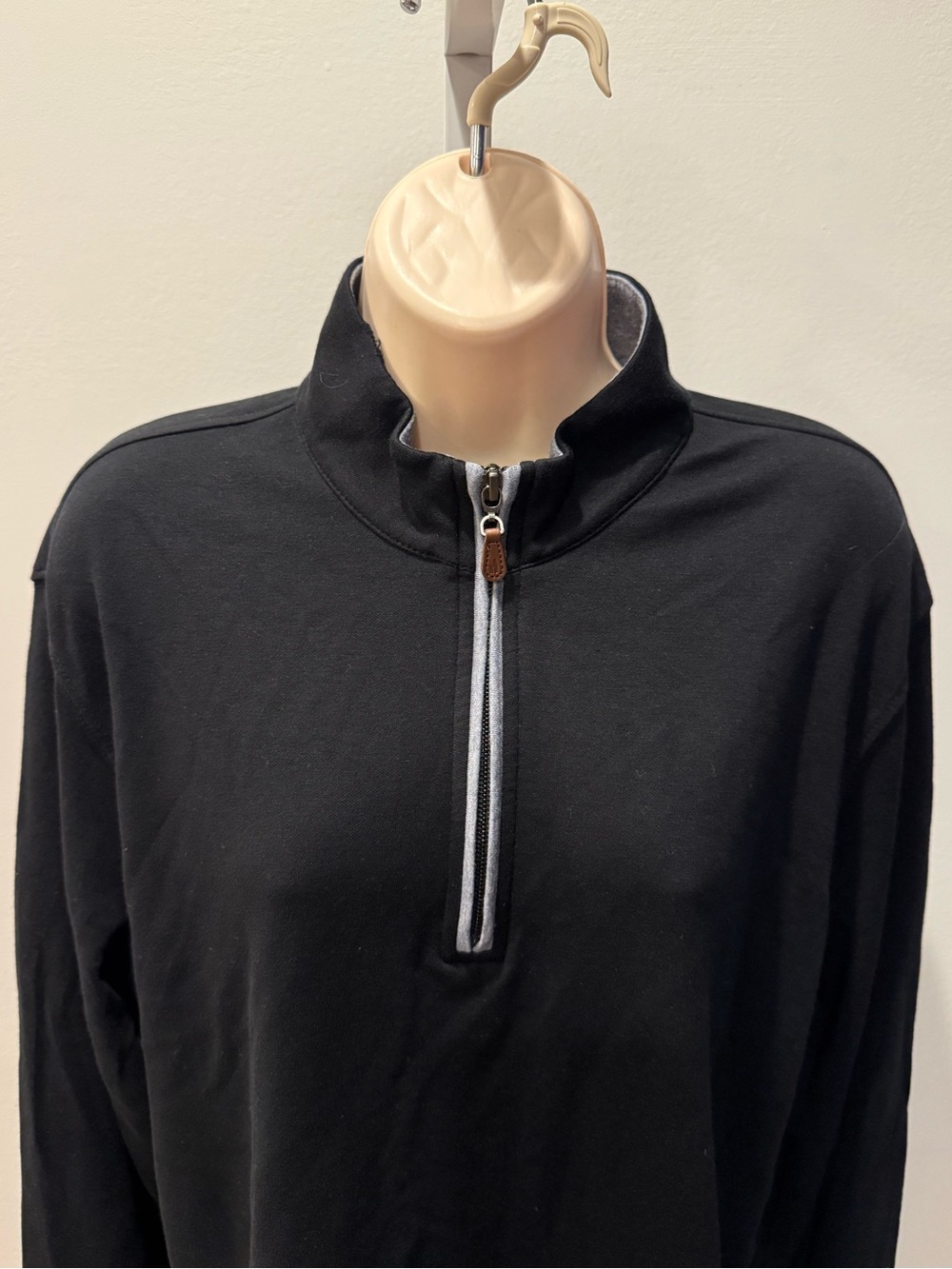 Johnnie-O Sully Black Quarter Zip Pullover Long Sleeve Men Size M - Picture 3 of 12
